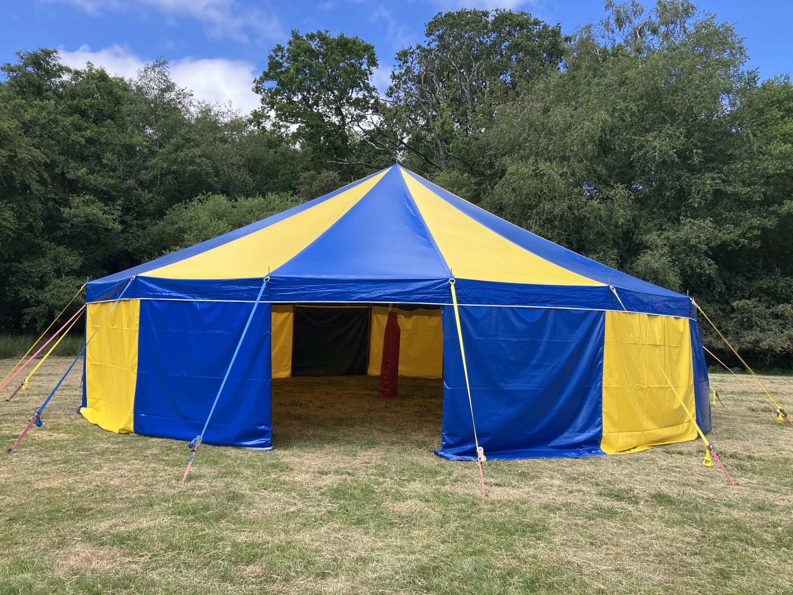 yellow and blue marquee